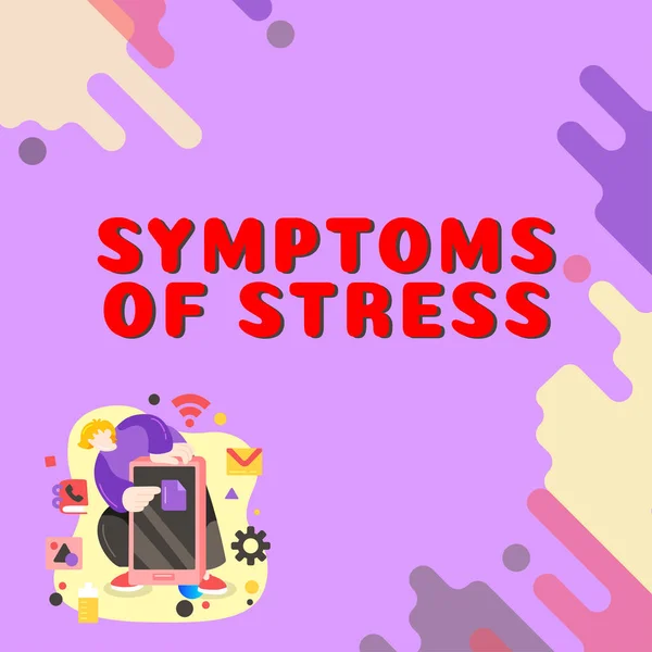 Текстовий Знак Показує Симптоми Стресу Інтернет Концепція Слугує Симптомом Або — стокове фото