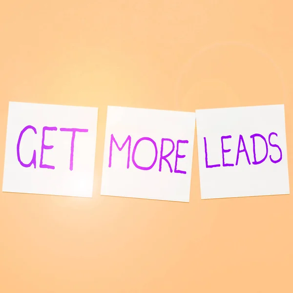 Szöveg Feliratot Bemutató Get More Leads Üzleti Megközelítés Bejövő Marketing — Stock Fotó