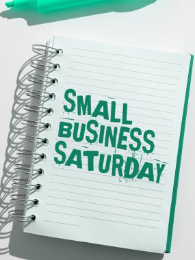 Cumartesi günü Küçük İşletme, Cumartesi günü Amerika 'nın alışveriş tatili üzerine metin yazma