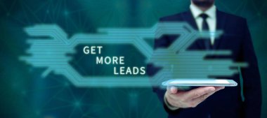 Kavramsal başlık Daha Fazla İpucu Al, Olası alıcıların ilgisini çekecek Pazarlama Süreci Sözcüğü