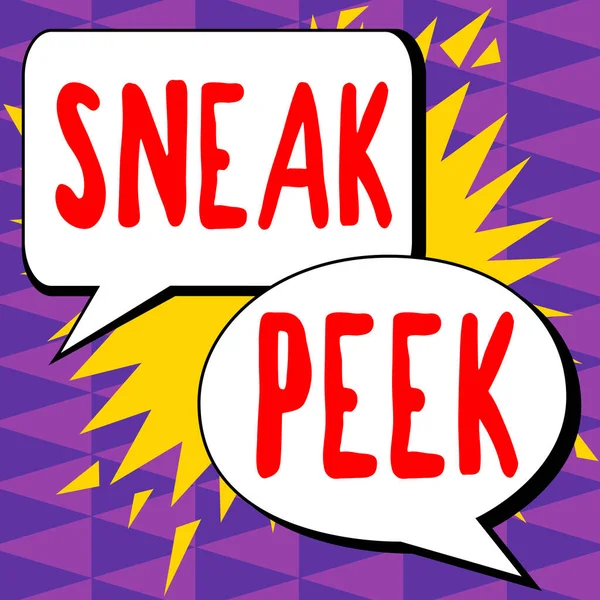 Conceptuele Bijschrift Sneak Peek Business Showcase Kans Iets Zien Voordat — Stockfoto