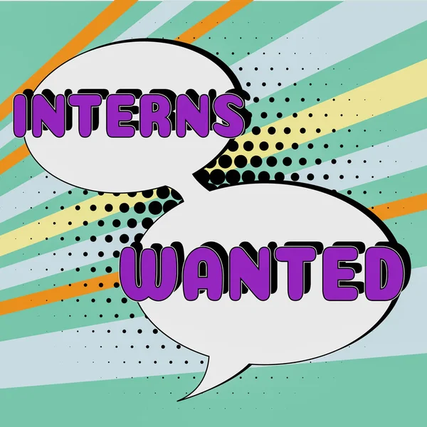 Conceptual Display Interns Wanted Business Concept Looking Job Trainee Part — Photo