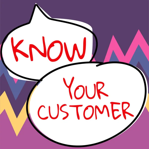 Σήμα Κειμένου Δείχνει Γνωρίστε Τον Πελάτη Σας Επιχειρηματική Επισκόπηση Μάρκετινγκ — Φωτογραφία Αρχείου