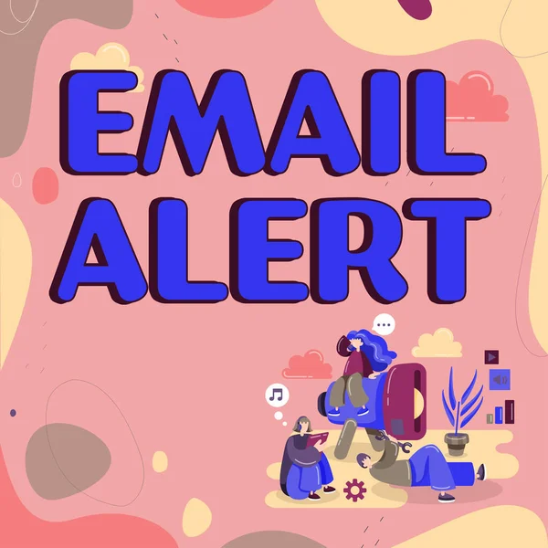 自动生成并发送给指定收件人的显示符号Email Alert Internet Concept电子邮件的灵感来源 — 图库照片
