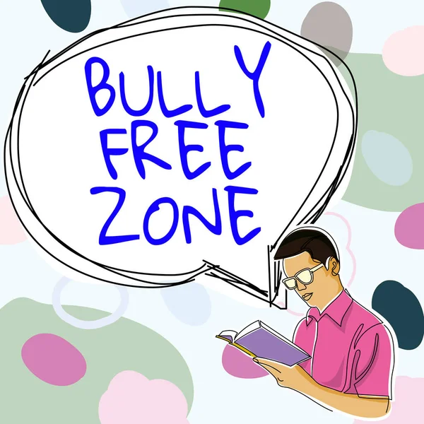 Didascalia Concettuale Bully Free Zone Business Concept Essere Rispettosi Degli — Foto Stock