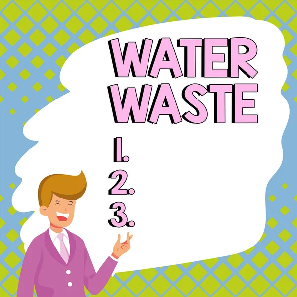 Handschrifttekst Water Waste Business Approach Vloeistof Die Gebruikt Als Onderdeel — Stockfoto