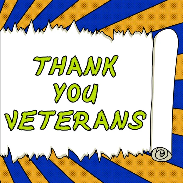 Conceptual display Thank You Veterans, Business overview Expression of Gratitude Greetings of Appreciation