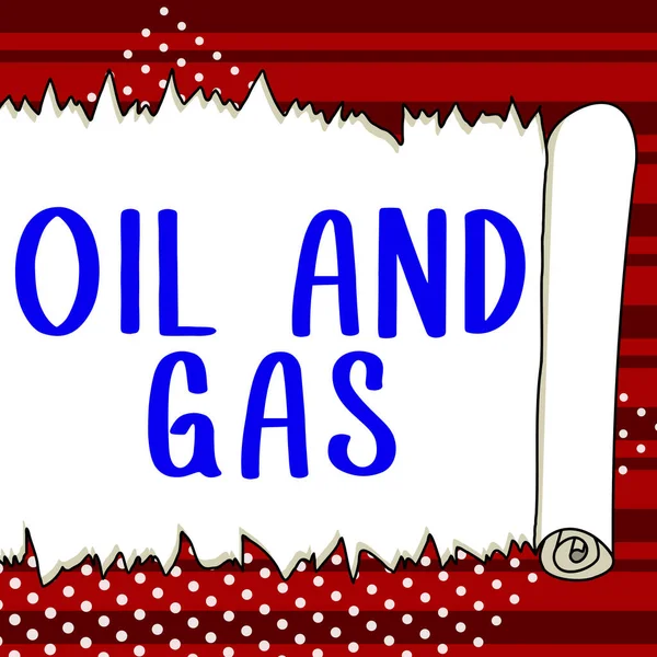 Konzeptionelle Darstellung Und Gas Wort Für Exploration Extraction Raffination Marketing — Stockfoto