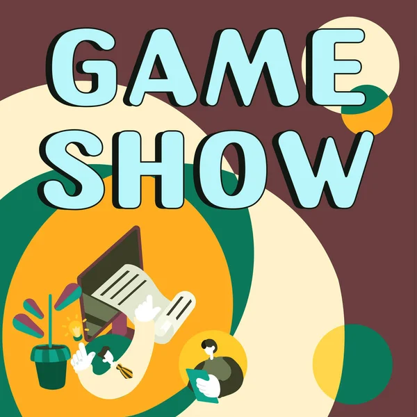 Tekst Weergeven Game Show Internet Concept Programma Televisie Radio Met — Stockfoto