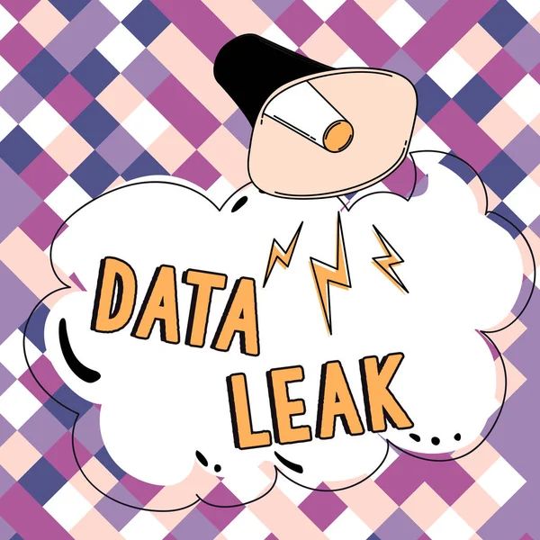 Tekst Pokazujący Inspirację Data Leak Business Approach Released Illegal Transmission — Zdjęcie stockowe