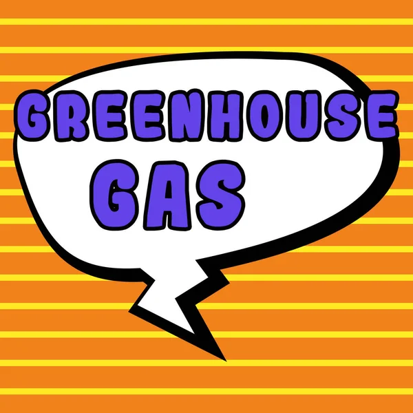 Text showing inspiration Greenhouse Gas, Concept meaning carbon dioxide contribute to greenhouse effect by absorbing infrared radiation