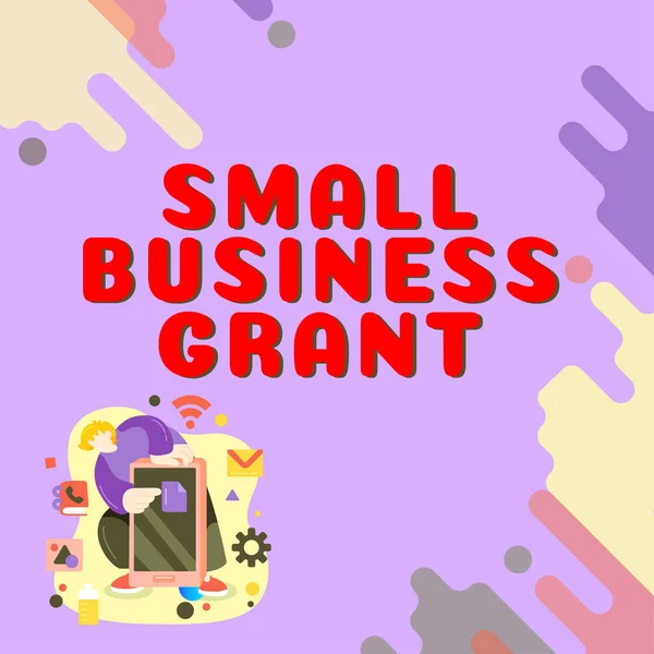Handschrift Tekst Small Business Grant Concept Betekent Een Particulier Bedrijf — Stockfoto