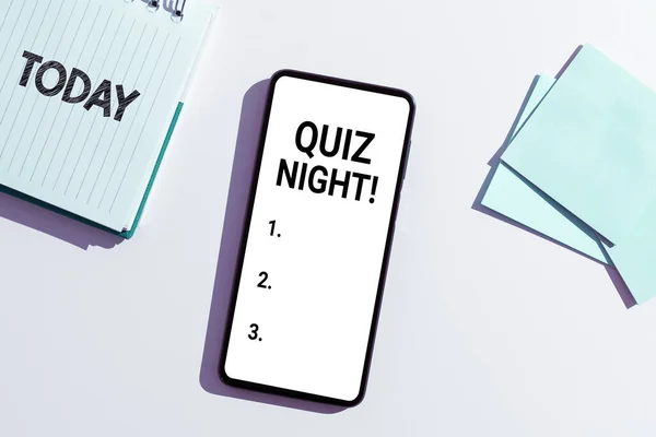 Conceptual Display Quiz Night Conceptual Photo Evening Test Knowledge Competition — 스톡 사진