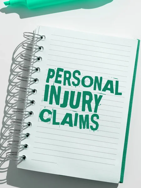 Handwriting text Personal Injury Claims, Business approach being hurt or injured inside work environment