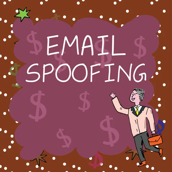 Handschriftliche Signatur Mail Spoofing Geschäftsansatz Sichert Den Zugriff Und Den — Stockfoto