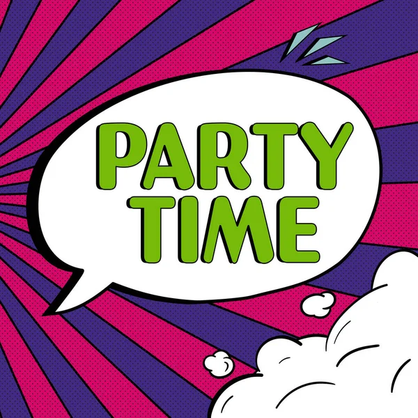 Inspiratie Toont Teken Party Time Concept Betekent Het Juiste Moment — Stockfoto