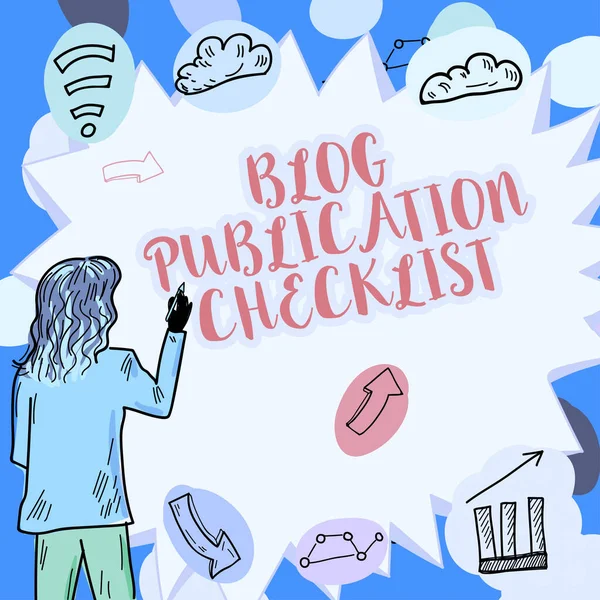 Visualizzazione Concettuale Blog Pubblicazione Checklist Concetto Significa Regolare Registrazione Opinioni — Foto Stock
