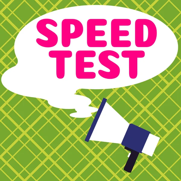 Podpis Koncepcyjny Speed Test Internet Concept Test Psychologiczny Dla Maksymalnej — Zdjęcie stockowe