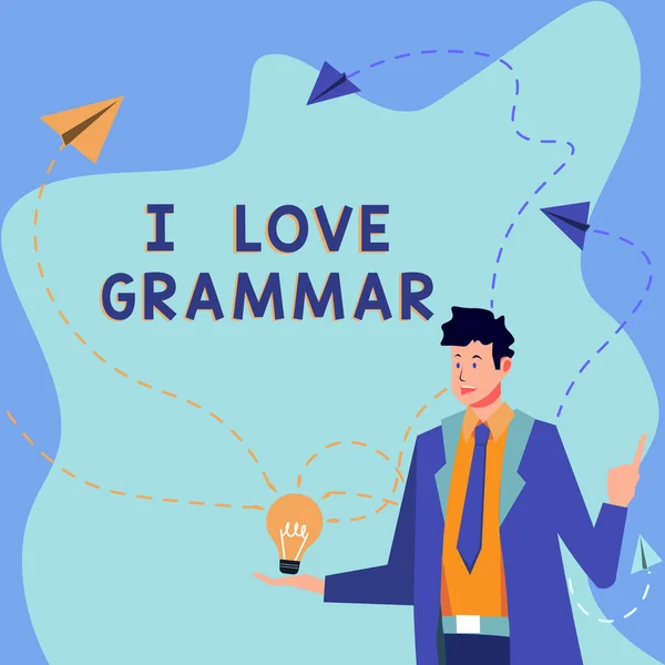 Pisanie Wyświetlania Tekstu Love Grammar Business Showcase Akt Podziwiania Systemu — Zdjęcie stockowe