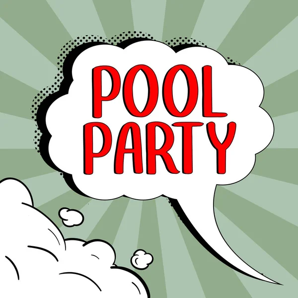 Texto Escritura Mano Pool Party Celebración Enfoque Empresarial Que Incluye — Foto de Stock