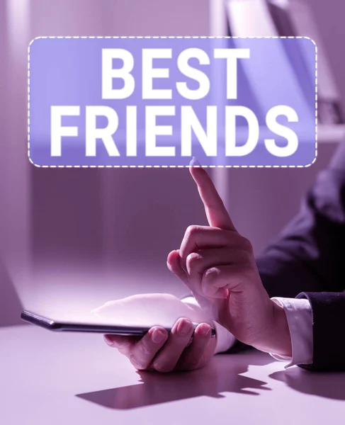 Zarejestruj Wyświetlanie Najlepsi Przyjaciele Koncepcja Oznacza Osobę Cenisz Ponad Innych — Zdjęcie stockowe