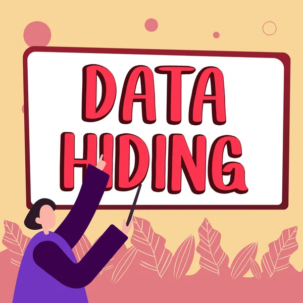 Bildunterschrift Data Hiding Business Showcase Heimlich Daten Grafiken Und Andere — Stockfoto