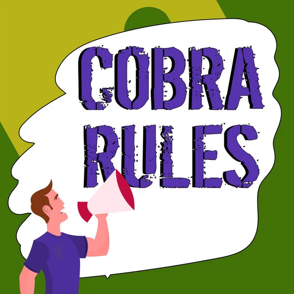Hand Writing Sign Cobra Κανόνες Business Έννοια Δίνει Στους Εργαζόμενους — Φωτογραφία Αρχείου