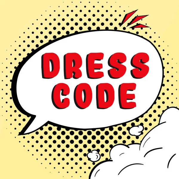 Κείμενο Που Δείχνει Έμπνευση Dress Code Concept Που Σημαίνει Ένα — Φωτογραφία Αρχείου