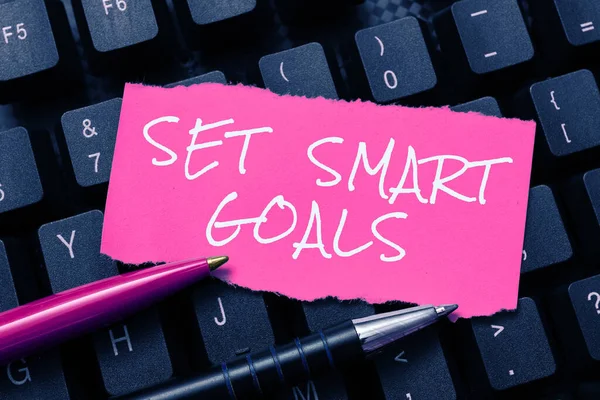 Handwriting Text Set Smart Goals Internet Concept Establish Achievable Objectives — 스톡 사진