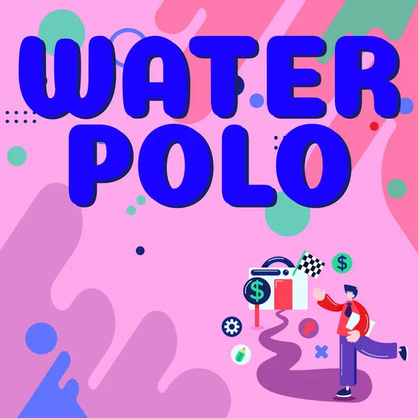 Didascalia Concettuale Water Polo Parola Sport Squadra Competitivo Giocato Acqua — Foto Stock