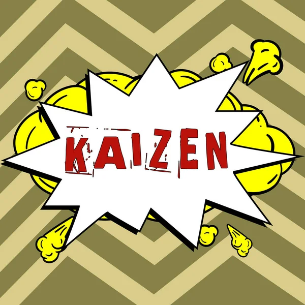 Bildunterschrift Präsentation Von Kaizen Konzept Einer Japanischen Geschäftsphilosophie Zur Verbesserung — Stockfoto
