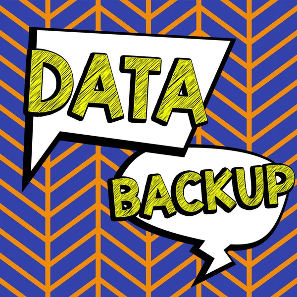 Didascalia Testo Che Presenta Data Backup Concetto Che Significa Copia — Foto Stock