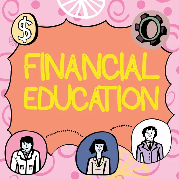 Finansal Eğitim Fikri Finans Yatırım Gibi Parasal Alanları Anlamak — Stok fotoğraf