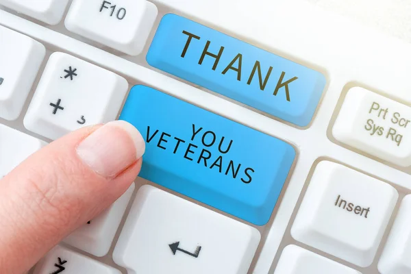 Handwriting text Thank You Veterans, Conceptual photo Expression of Gratitude Greetings of Appreciation