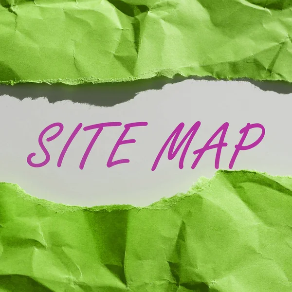 Sign displaying Site Map, Internet Concept designed to help both users and search engines navigate the site