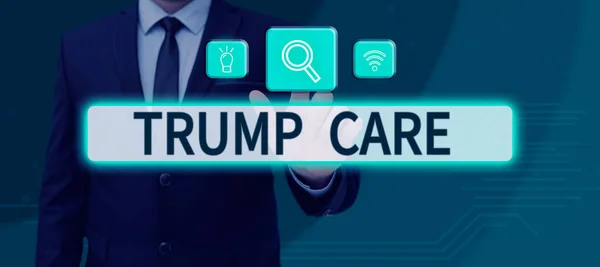 Affichage Conceptuel Trump Care Internet Concept Réfère Remplacement Affordable Care — Photo