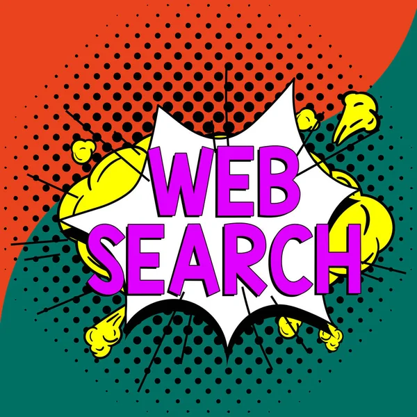 Sign Weergeven Web Search Internet Concept Software Systeem Ontworpen Zoeken — Stockfoto