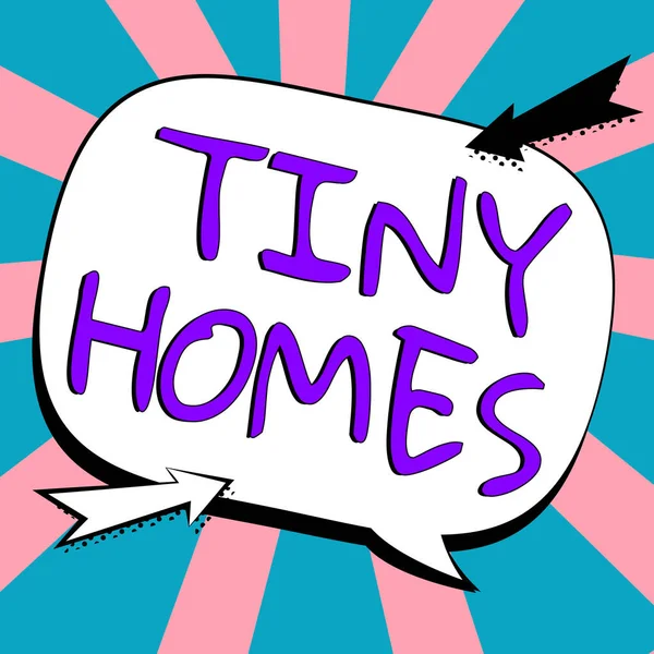 Текст Показывающий Вдохновение Tiny Homes Business Showcase Houses Contain One — стоковое фото