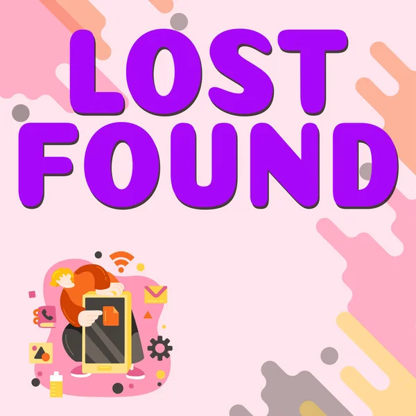 Handwriting Text Lost Found Internet Concept Things Left May Retrieve — Foto de Stock