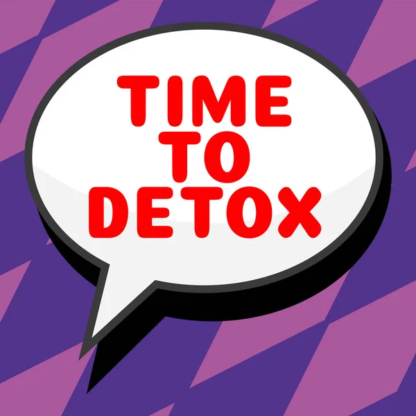 Pisanie Wyświetlanie Tekstu Czas Detox Słowo Chwilę Dla Diety Zdrowie — Zdjęcie stockowe