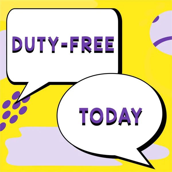 Znak Tekstowy Pokazujący Duty Free Word Wpisany Sklepie Lub Zakładzie — Zdjęcie stockowe