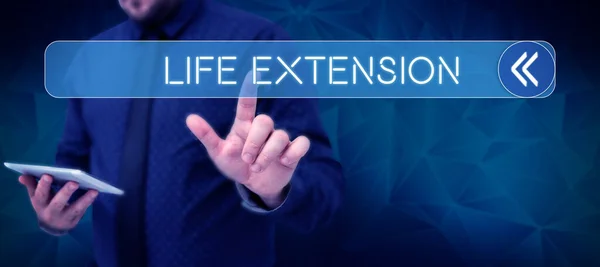 Inspiration Showing Sign Life Extension Business Concept Able Continue Working — Stock Photo, Image