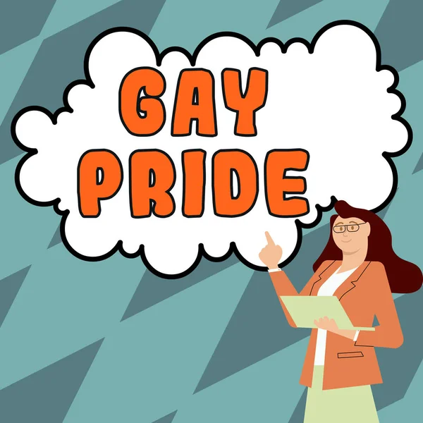 Konceptuální Titulek Gay Pýcha Slovo Napsané Důstojnosti Idividuálu Který Patří — Stock fotografie