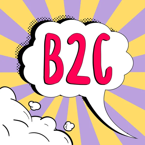 Handschrift B2C Internet Concept Transacties Die Rechtstreeks Tussen Een Bedrijf — Stockfoto