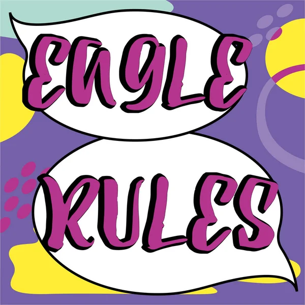 Conceptuele Weergave Eagle Rules Business Aanpak Een Enorme Set Van — Stockfoto