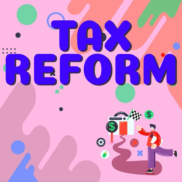 手书签署 税务改革 企业与政府关于向企业主征税的政策 — 图库照片