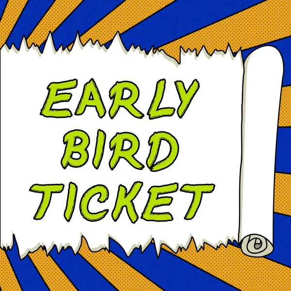 Writing Displaying Text Early Bird Ticket Internet Concept Buying Ticket — Foto Stock