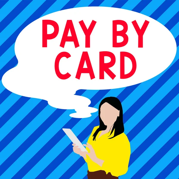 Handschrift Text Mit Karte Bezahlen Geschäftsidee Zahlungen Kredit Debit Elektronisches — Stockfoto