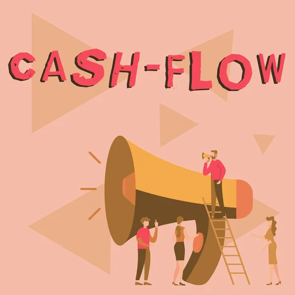 Text Caption Presenting Cash Flow Conceptual Photo Actual Cash Can — Fotografia de Stock