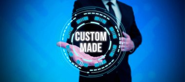 Özel Yapım, İnternet Konsepti 'ni gösteren metin işareti Belli müşteri organizasyonu için bir şey yapılmıştır